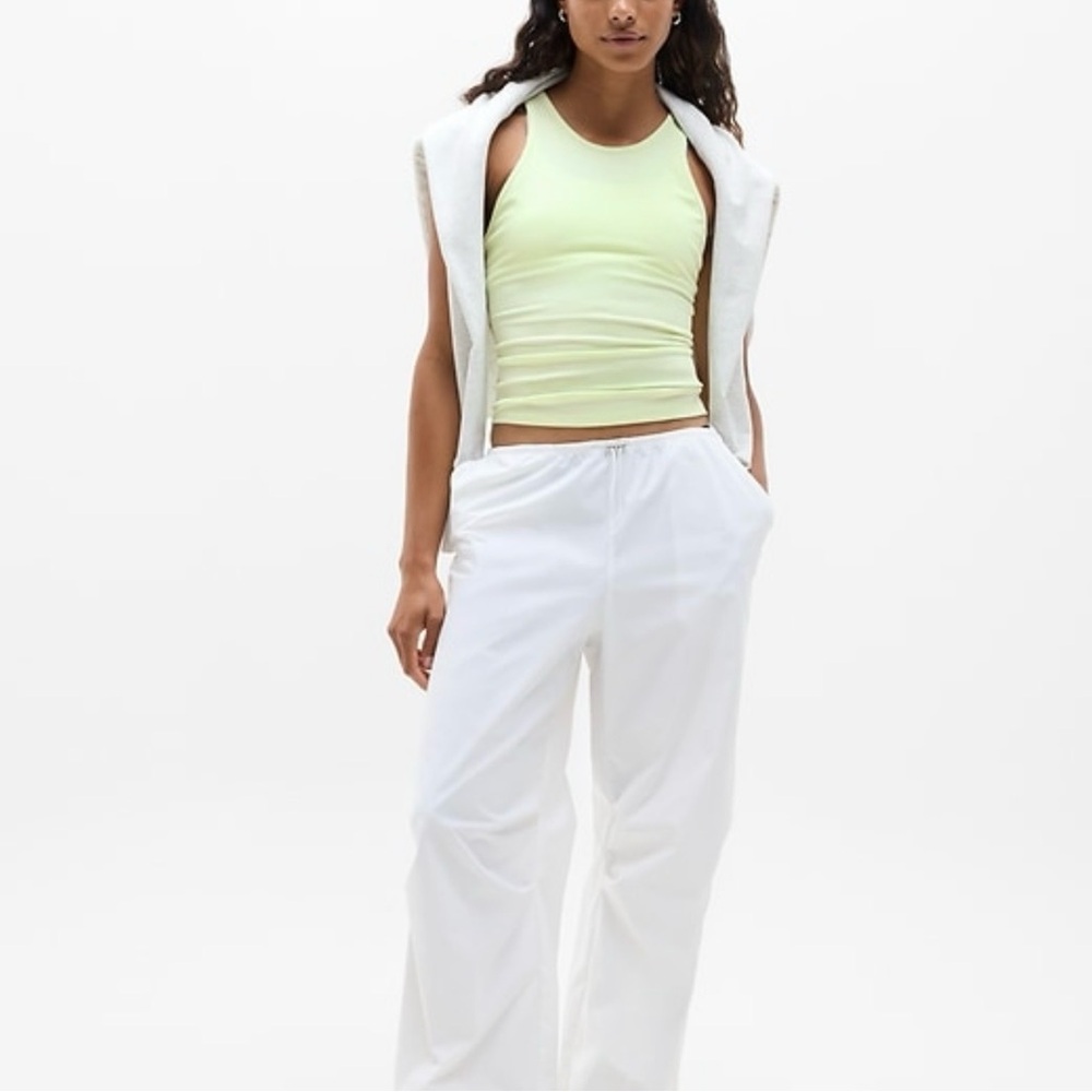 Athleta Light Lime Ribbed Cropped Tank